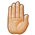 🤚🏼 raised back of hand: medium-light skin tone display on Samsung